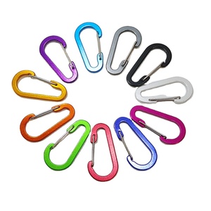 Bulk Custom Laser Engraved Logo D Shape Carabiner Clips Colorful 6# Aluminum Carabiner Hooks For Climbing Buckle