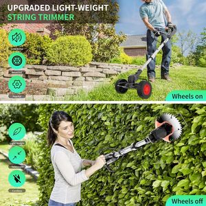 Tondeuse à mauvaises herbes 3 en 1 sans fil tondeuse à <span class=keywords><strong>gazon</strong></span> électrique coupe-herbe <span class=keywords><strong>brosse</strong></span> pour cour jardin hauteur réglable - Product Image 3