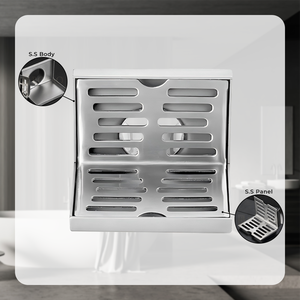 ניקוז רצפה מודרני מרובע נגד ריחות וחרקים, ניקוז רצפה נירוסטה לחדר אמבטיה - Product Image 4