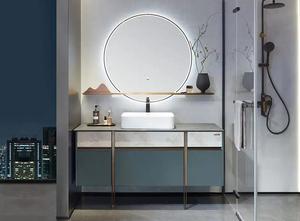 Ensemble <span class=keywords><strong>de</strong></span> <span class=keywords><strong>meuble</strong></span>-lavabo mural moderne en bois grainé avec lavabo et plan <span class=keywords><strong>de</strong></span> travail intégrés, <span class=keywords><strong>meuble</strong></span> <span class=keywords><strong>de</strong></span> <span class=keywords><strong>salle</strong></span> <span class=keywords><strong>de</strong></span> <span class=keywords><strong>bain</strong></span> pour appartement - Product Image 6