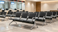 Banc d'attente en acier inoxydable à maillons, vente en gros d'usine, sièges publics commerciaux modernes pour aéroport, hôpital, espace extérieur