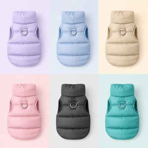 Gilet rembourré en duvet uni pour chien, vêtements d'hiver pour animaux de compagnie, style décontracté simple - Product Image 1