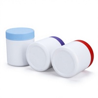 Pots en plastique PE blancs ronds de 350 ml avec couvercle à vis pour crème visage, masque facial, crème contour des yeux, bonbons, médicaments, thé