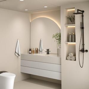 Meuble de salle de bain intelligent avec vasque intégrée, combinaison de meuble et vasque sans joint - Product Image 1