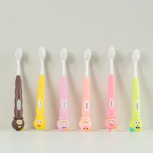 Carino creativo su misura cartone animato bambino capelli morbidi piccola spazzola testa manuale spazzolino da denti
