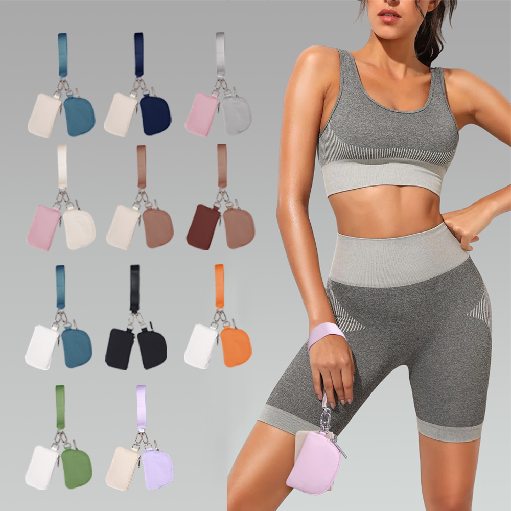 Nylon Mini Zip Unisex Dual Wristlet Pouch