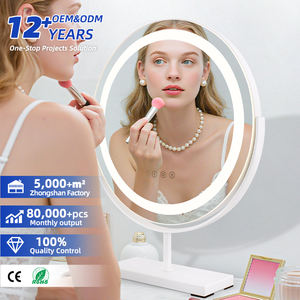 Smart HD <b>Vanity</b> Mirror with Storage Large Glass Design Auto Memory 3 Color <b>LED</b> for Professional Makeup Tool and Studio - Product Image 1
