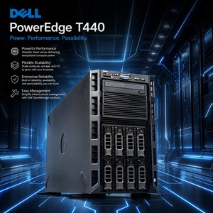 Serveur Tour PowerEdge T440 d'origine avec processeurs Xeon Scalable performants, prêt à être expédié, prend en charge la double 2e génération - Product Image 1