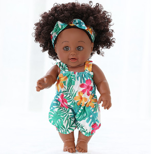 30CM Dark Skin Reborn Baby <b>Doll</b> Curly Hair Vinyl Simulation <b>Doll</b> Kids Pretend <b>Play</b> Toy For Girls Gift - Product Image 3