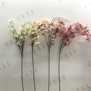 Prêt à l'emploi U-3210 soie artificielle <span class=keywords><strong>tige</strong></span> unique fleurs <span class=keywords><strong>de</strong></span> <span class=keywords><strong>cerisier</strong></span> suspendues arbre pour décoration <span class=keywords><strong>de</strong></span> mariage à la maison - Product Image 6