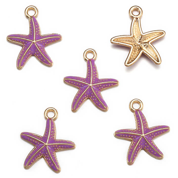 Alloy Enamel Shell Sea Star Conch Charms Pearl Beads for Earring Necklace Bracelet Pendants DIY Jewelry Making Findings W443