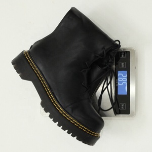 Bottes hautes plates à lacets pour femme, grande taille 48, style chevalier, bout rond, bottines longues, coupe large, chaussures à fermeture éclair en cuir verni - Product Image 6