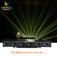Barre laser d'animation à 6 têtes de lumière laser de scène RGBW de 12watts en gros pour la technologie de soirée DJ Dancing Floor; Économiquement