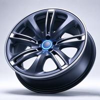 Jantes en alliage d'aluminium forgé DG, finition bleu mat, 10 rayons, capuchons LED bicolores en option, 18-21 pouces, pour mise à niveau et rétrofit