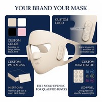 Masque facial LED sans fil professionnel à photons, 4 longueurs d'onde, anti-âge, anti-acné, collagène, rechargeable, FCC CE, usine OEM
