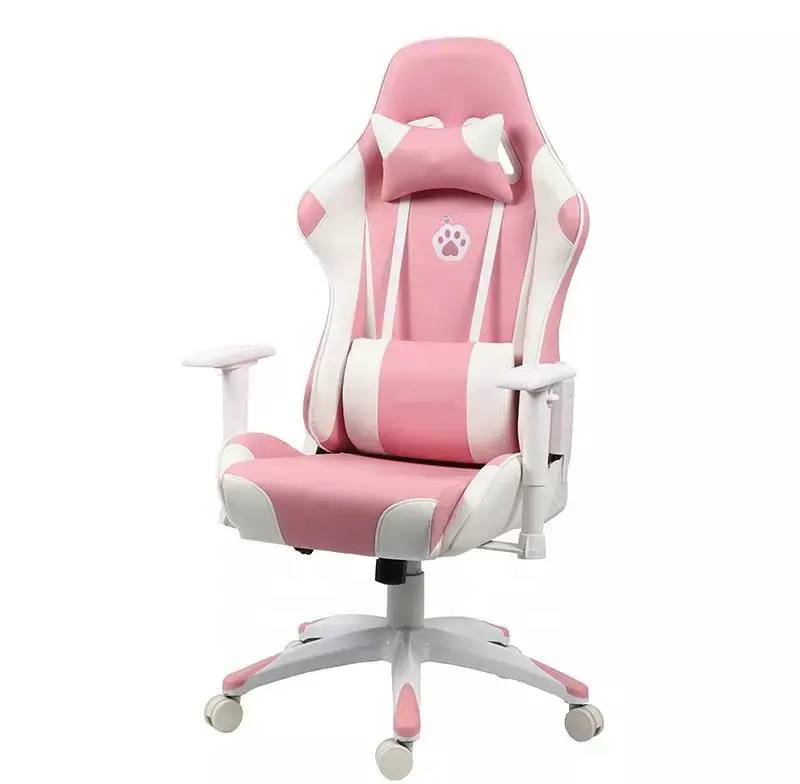 Hellos Schattige Kitty Roze Witte Silla Gamer Computer Gaming Stoelen Schattige Rosa Kitty Groothandel Gamer Stoel Roze Kat Gaming Stoel