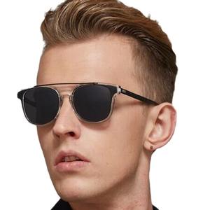 Gafas de Sol Qianai con Marco Transparente, Lentes Azules Reflectantes, Protección UV para Mujer, Diseño Ovalado Retro y Moderno - Product Image 5