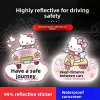 Autocollants réfléchissants pour véhicules électriques la nuit, autocollants de voiture Kuromi, autocollants décoratifs de chat pour voiture, protection personnalisée contre les rayures