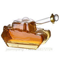 Bouteille en verre en forme de réservoir, contenant fait à la main, pour cognac ou whisky, 500/1000ml, 10 pièces