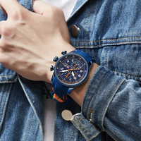 Jam Tangan Pria Mini Focus MF0379G Tali Silikon Mewah Jam Tangan Pria Tahan Air Fashion Sport Chronograph Quartz
