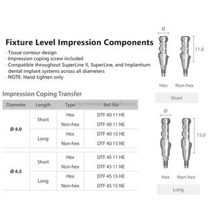 Sistem OEM Dentium Kompatibel Titanium Closed Tray Impression Transfer Coping Multi-Unit Implan Gigi Korea - Product Image 3