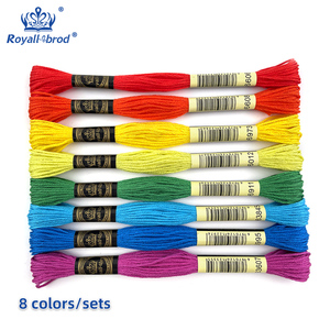 Fil à broder en coton égyptien DIY, lot de <span class=keywords><strong>8</strong></span>, point de croix avec motif teint, fil R couleur fixe, technique mercerisée, fait main - Product Image 5