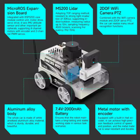 M-icroROS Robot éducatif Utilisation de voiture Contrôle de machine virtuelle Carte SLAM Navigation ROS2-Humble Kit électronique de programmation Python3
