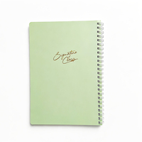 Cuaderno Espiral Personalizado, Diario con Páginas Rayadas, Encuadernado con Alambre, 216x153mm, Cubierta con Lámina Dorada, Papelería para la Escuela y Oficina, Venta al Por Mayor