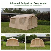 Tente de camping familiale gonflable de 13,68 m², remorque de camping, tente de glamping de luxe imperméable, château gonflable pour l'extérieur