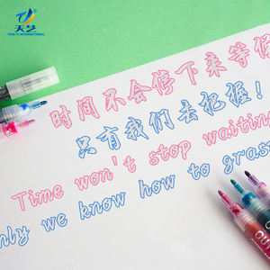 Marcadores de Doble Línea, 24 Rotuladores Metálicos de Colores de Ensueño con Autocontorno, Marcadores Resaltadores, Tarjetas de Regalo, Bolígrafos para Dibujar y Escribir - Product Image 5