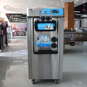 Máquina para hacer helados suaves de tres sabores al por mayor para uso comercial.