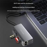 Lecteur de cartes SD/TF EARZER XC10V en alliage d'aluminium portable 10-en-1 USB-C/ 4K@30Hz PD100W - En stock