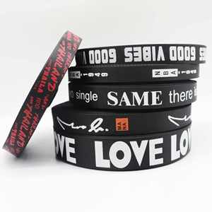 สายรัดผ้าไนลอนทอแบบเรียบพิมพ์ลายกาวตามสั่ง สำหรับตกแต่งกระเป๋าเป้สะพายหลัง - Product Image 2