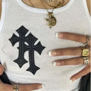 Peeqi 6322TL 2023 new arrivals summer embroidered women's tank tops y2k clothing cross crop tops for women