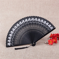 Éventail pliant en bambou HZ, style rétro européen haut de gamme, sculpté, style japonais, artisanat décoratif ancien, cadeau pour femmes