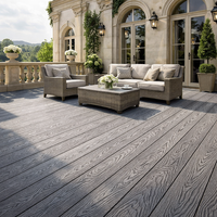 Planche de terrasse en WPC imperméable et antidérapante, à grain de bois 3D en relief, moderne, à faible entretien, 145*21mm
