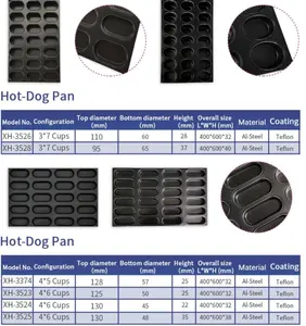 Chất lượng cao tùy chỉnh khay nướng bán buôn cấp thực phẩm không dính bakeware Hot Dog Baking Pan