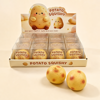 Jouet Squishy Pomme de Terre Mignonne, Nouveauté en Forme d'Aliment, Jouets Anti-Stress à Presser, Cadeau Amusant, Lot de 12 Pièces en Boîte de Présentation pour Comptoir