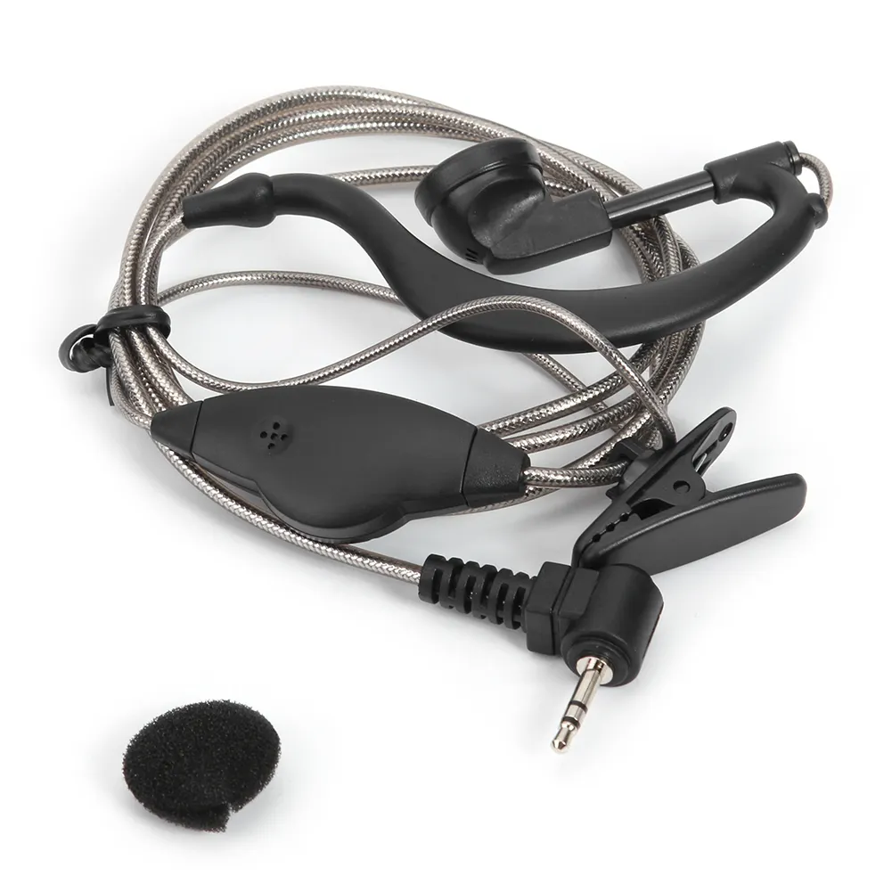 G Shape 2.5mm 1-Pin Plug Clip-Ear Earpiece Headset w/PTT Mic for Motorola Radio Handheld Walkie Talkie Accessories
