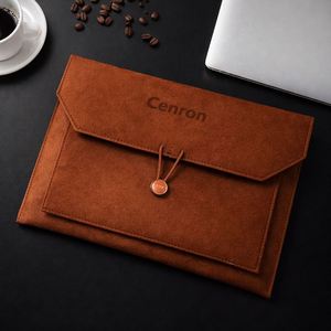 High Quality PU Leather <b>Laptop</b> <b>Sleeve</b> Envelope Document Bag Business Office Organizer Case - Product Image 3