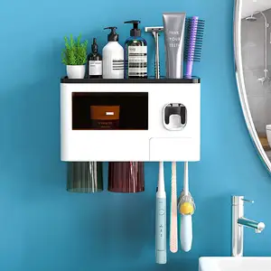 Magnetischer Zahnbürsten halter Badezimmer zubehör Automatischer Zahnpasta-Quetsch spender für die Aufbewahrung von Badezimmer-Sets zu Hause