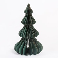 3D Papier-Wabenbaum Weihnachtsdekoration mit Lichtern - Festliche Dekoration für Zuhause, Party & Schreibtisch