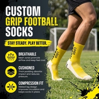 Chaussettes de football personnalisées OEM pour jeunes et hommes, avec grip, séchage rapide, respirantes, en silicone, pour l'entraînement