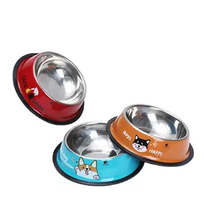 热卖宠物碗不锈钢环保宠物喂食器不同尺寸的狗猫碗