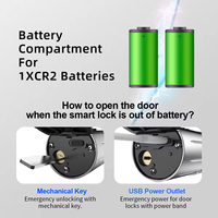 Serrure à cylindre intelligente extérieure étanche à empreintes digitales Tuya TTLock bouton physique clé sauvegarde Euro serrure à cylindre électronique