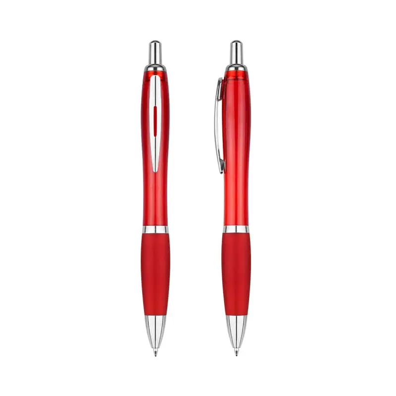 Alta qualidade plástico caneta clássico plástico branco bola caneta aceito logotipo personalizado