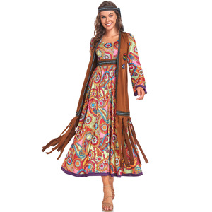 Robe de chanteuse <span class=keywords><strong>disco</strong></span> rétro des années 70 pour festival de musique M-XL, robe de performance <span class=keywords><strong>hippie</strong></span>, vêtements indiens, costumes - Product Image 3