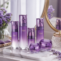 Flacon de parfum de luxe vide en verre dégradé marron, flacons en verre mat avec pompe, pot de crème pour le visage 120ml 100ml 60ml 40ml 50g 30g, directement de l'usine.