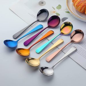 ช้อนกาแฟโลหะเกาหลี ช้อนซุปทรงกลมสแตนเลส 18/0 พร้อมโลโก้สั่งทำ - Product Image 3