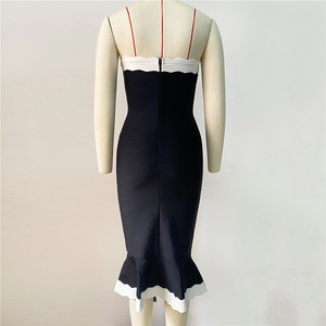 Robe de soirée de luxe pour femmes personnalisée Sexy sans manches col en V robe de soirée élégante classique robe de soirée en maille florale de tulle noir - Product Image 5